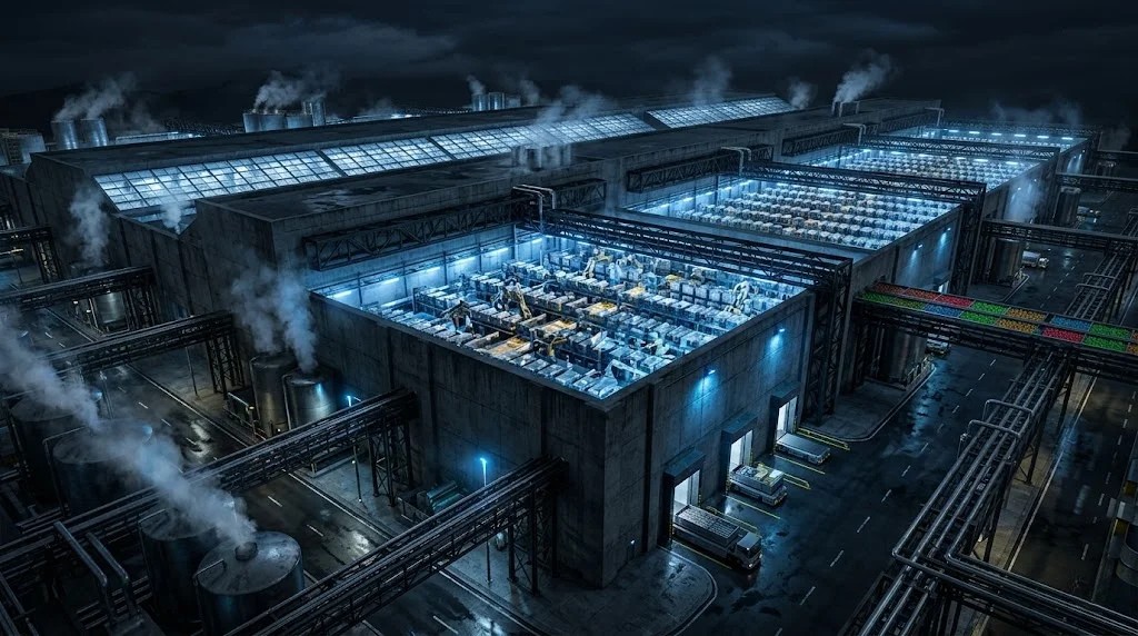 Industrial mega-factory visualization